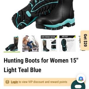 Women's Black and Teal Winter Boots